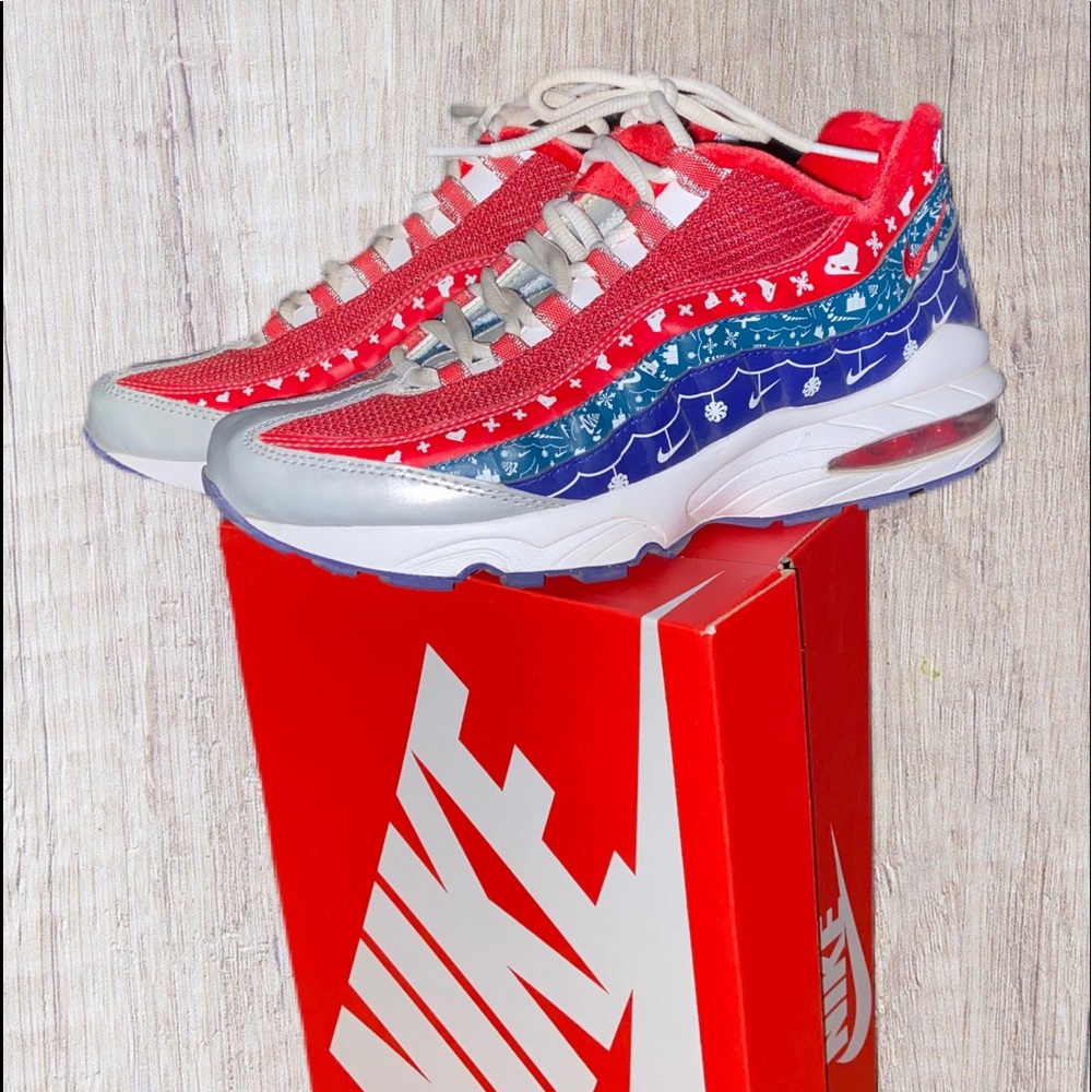 Ugly Sweater Christmas AirMax 95’ Big Kids 6.5 Y